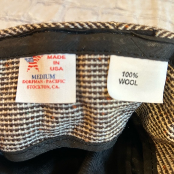 DORFMAN - PACIFIC VINTAGEGE BROWN TWEED MIX 100% WOOL EAR COVERAGE MENS CAP MED - Picture 6 of 9